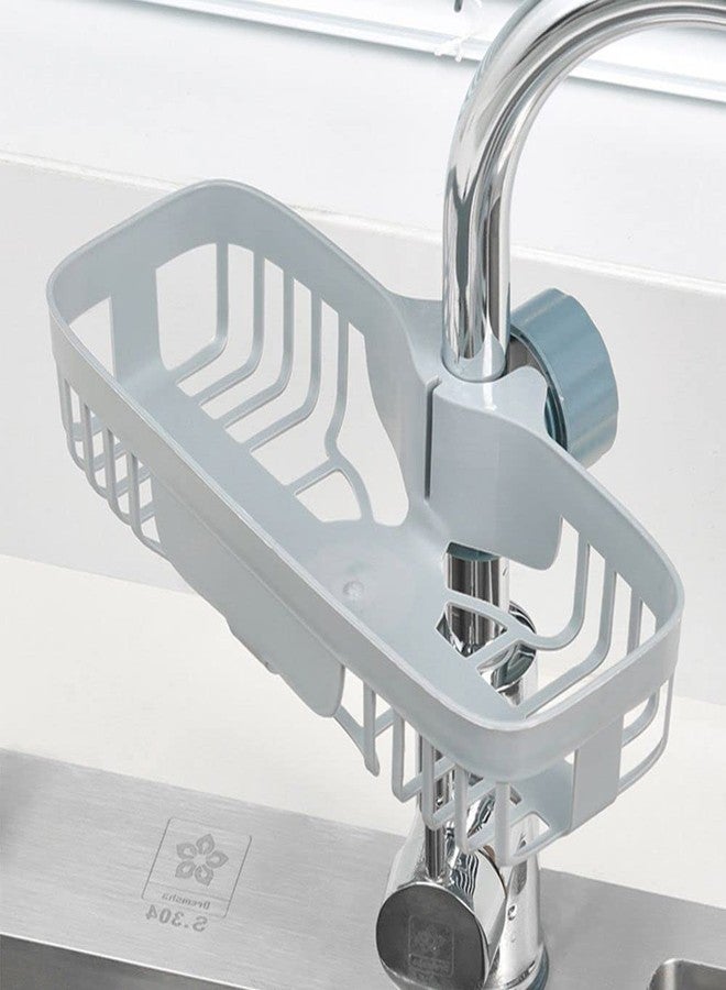 GION Faucet Storage Rack, Tap Holder Organizer, Soap Sponge Dish Hanging Clamp Holder, Sink Caddy Drainer Stand Shelf Rack for Kitchen, Bathroom, Sink, Wash Basin (1Pcs) - Image 1